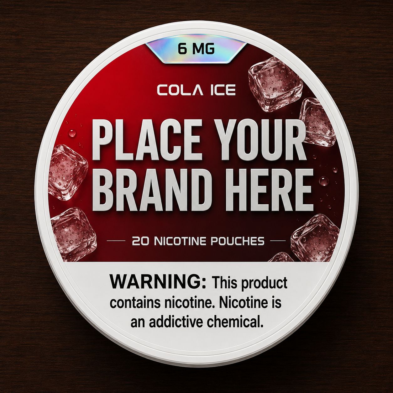 Cola Ice white label nicotine pouch can — your brand here