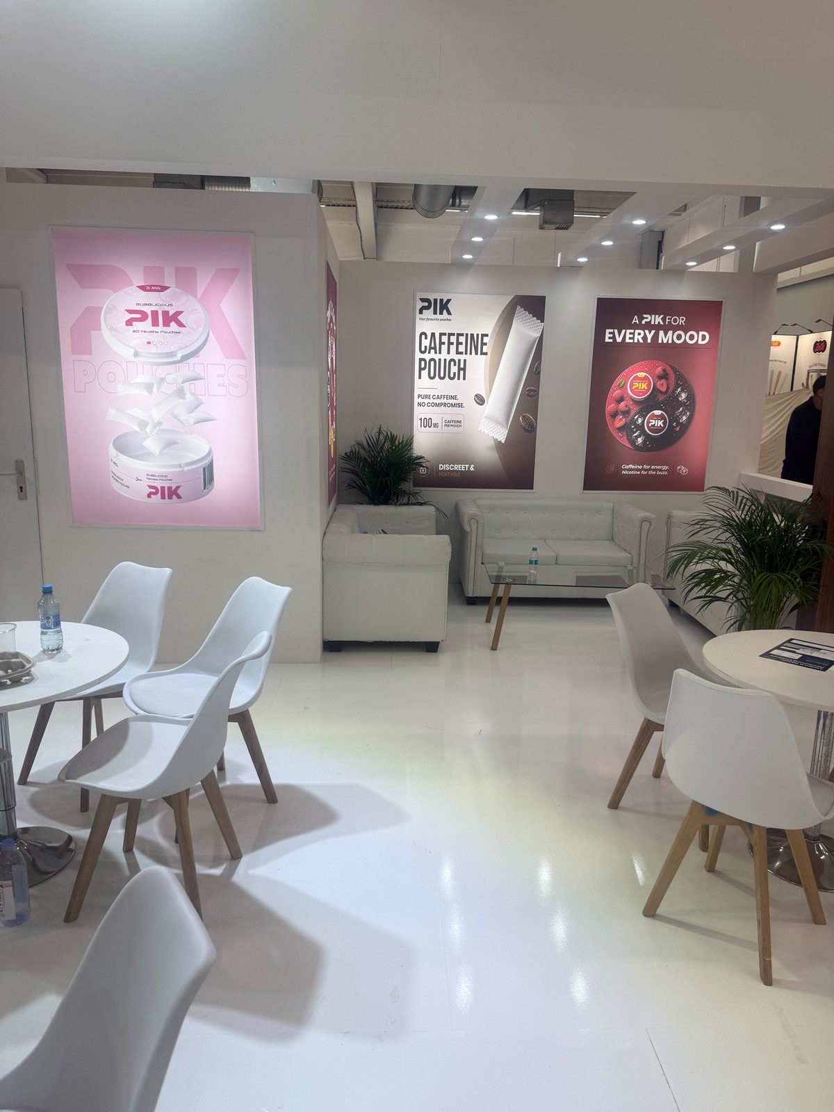PIK Pouches lounge display at InterTabac Dortmund 2026